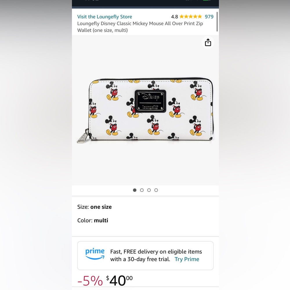 Loungefly Disney Classic Mickey Mouse Wallet